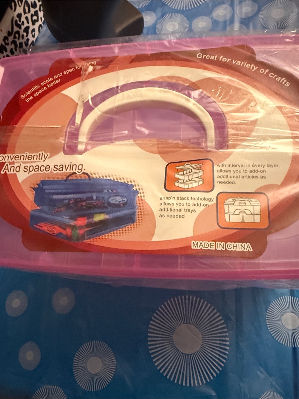 Pink Craft Organizer Carrying Case